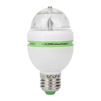

E27 RGB LED Bulb 3W Rotating Crystal Magic Ball Stage Party DJ Disco Light Lampada LED Spotlight Table lamp Lamps light