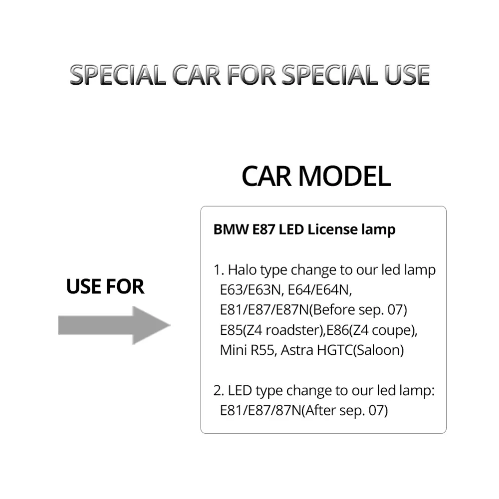 2 шт. Автомобильные светодиодные лампы Canbus 6500K для BMW Z4 E63 E64 E36 E81 E85 E86 E87 650i M6