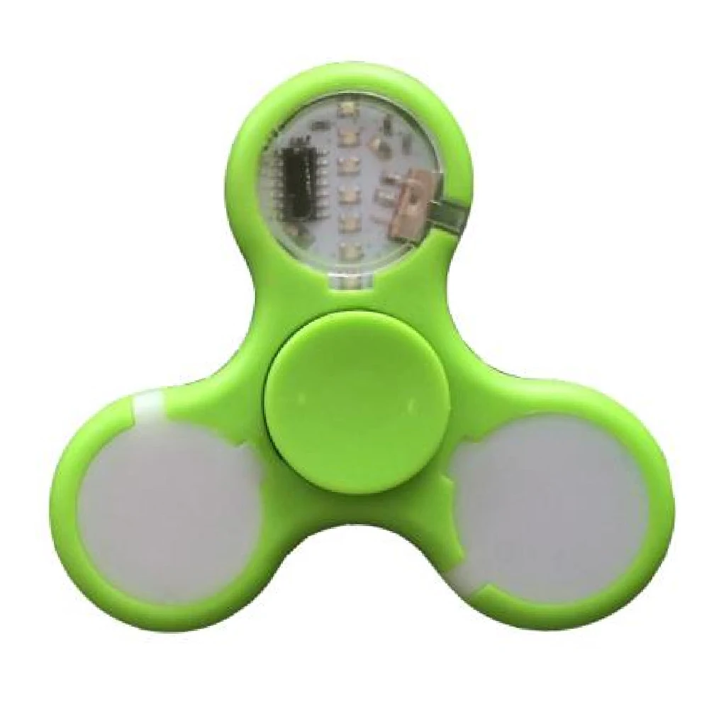 Tri-вертушки-Спиннеры игрушка светящийся светодиодный свет EDC сенсорная Непоседа Спиннер для аутизм ADHD детский ручной Спиннер пластиковые игрушки для пальцев подарок - Цвет: Зеленый