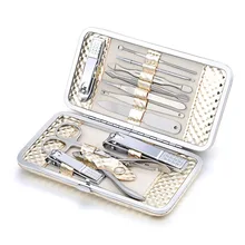 12 шт./компл. для маникюра и педикюра набор клипер ножницы инструмент для пинцета с чехлом для дизайна ногтей TY99