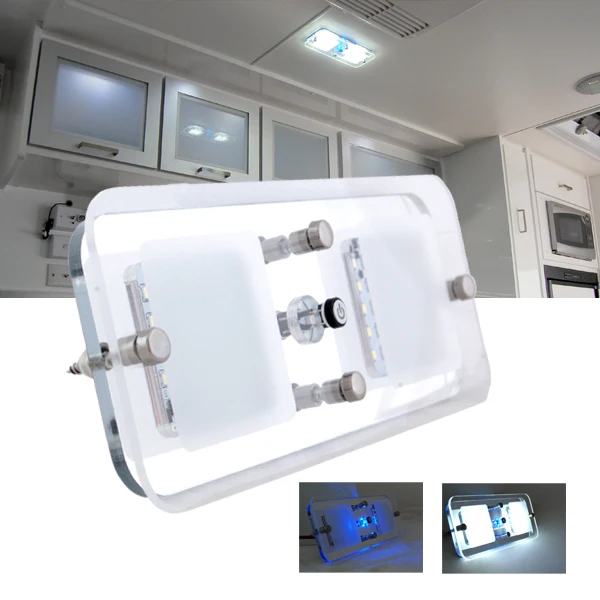 300 Lumens12V DC Cool White LED Crystal Roof Ceiling Light Caravan/RV/Car/Motorhome/Marinein