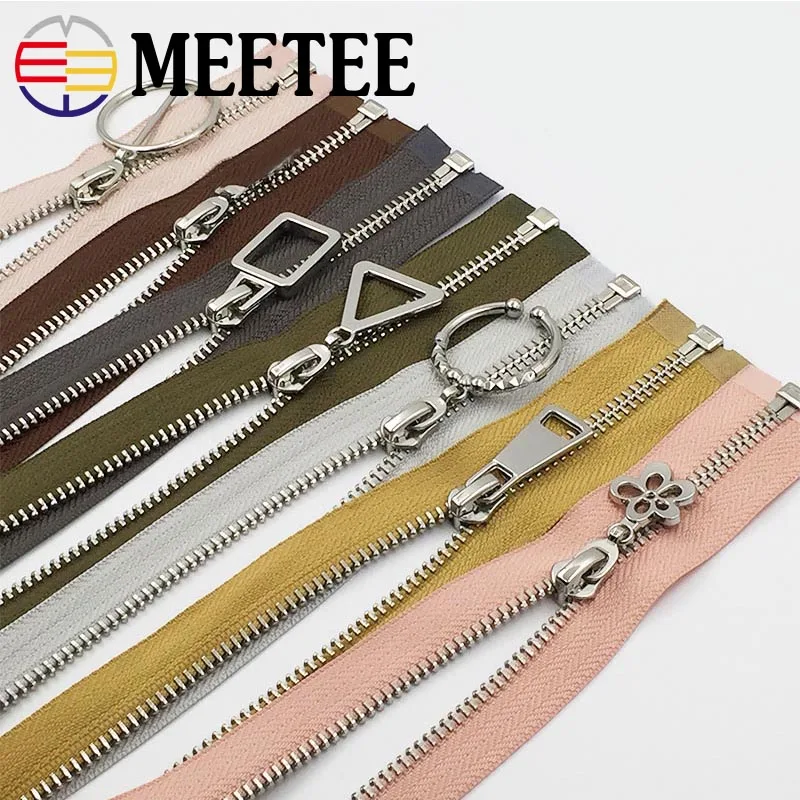 

5# Open-End Metal Zippers DIY Eco-friendly Zipper For Sewing Down Bag Jacket Zips Clothes Decorative Accessories