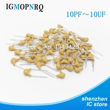 100Pcs 50V monolithische keramik kondensator 10PF ~ 10UF 22PF 47NF 220NF 1NF 4,7 UF 1UF 100NF 330NF 0,1 UF 102 104 105 106 103 473 334