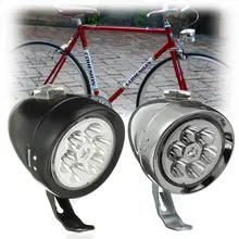 Ajustable 160 grados Retro Vintage 6 LED bicicleta luz delantera faro ciclismo bicicleta de montaña lámpara de cabeza con soporte