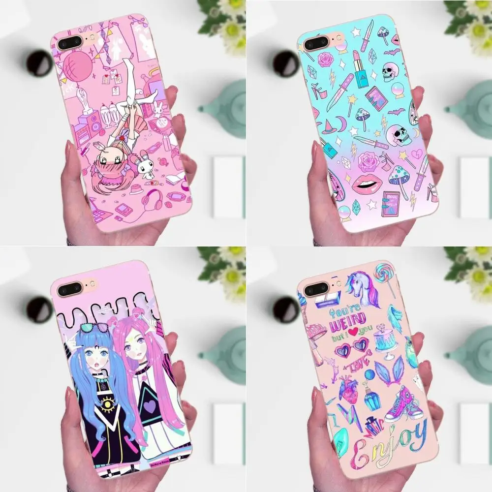 

Skin Thin Cell Case Girly Pastel Witch Goth For Galaxy Grand Alpha G850 Core2 Prime S2 I9082 A3 A5 A7 On5 On7 2015 2016 2017