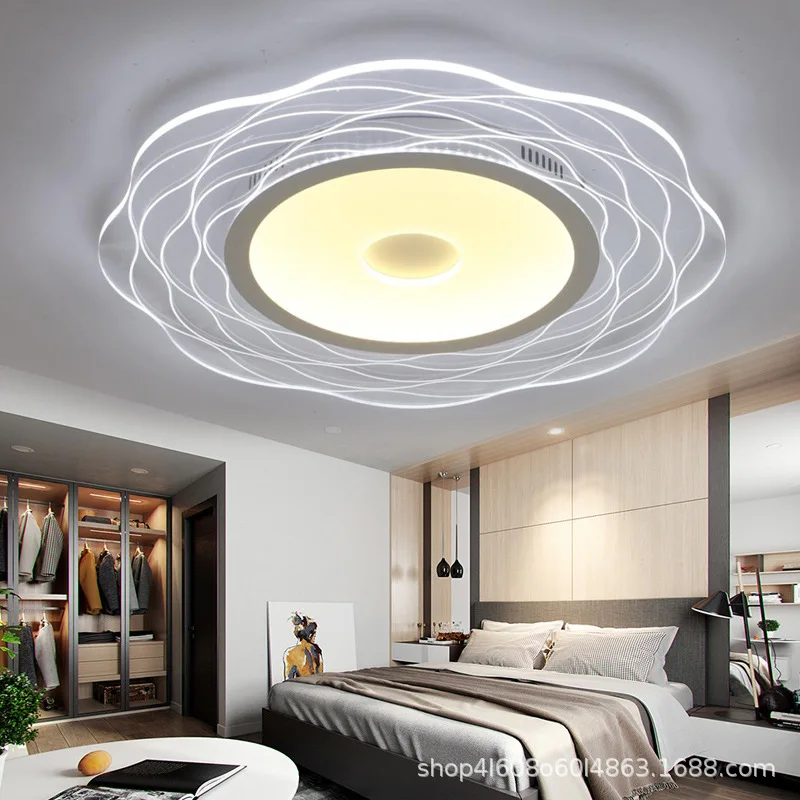

Creative circular warm and romantic master bedroom lamp ultra-thin atmospheric dining room study lamps and lanterns