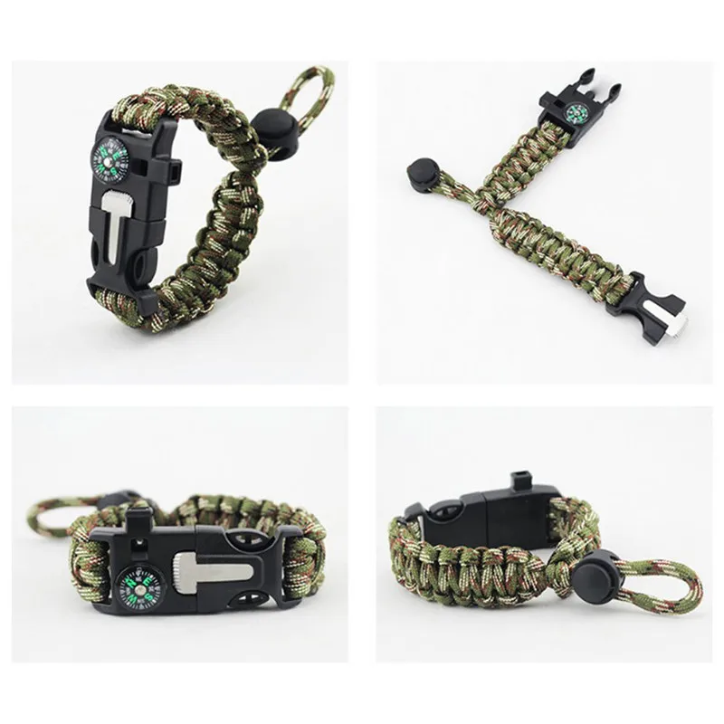 Военный аварийный Paracord EDC браслет многофункциональное Походное полевое, для выживания тактика побега наручный ремень для выживания в пустыне