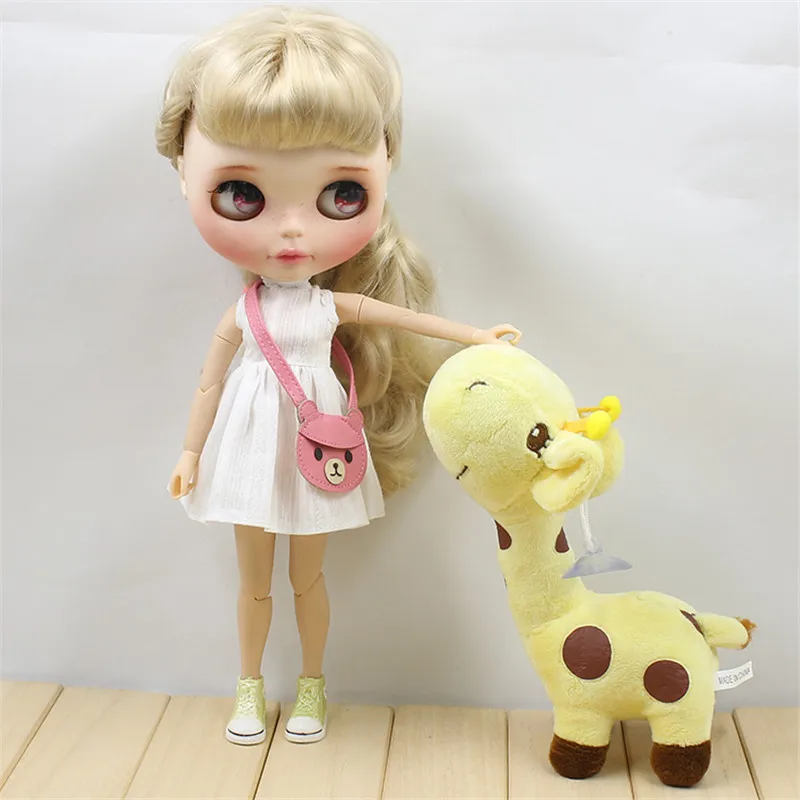 Наряды для куклы Blyth белое платье с сумка Teddy милый наряд для ледяной, jerryberry, licca, pullip