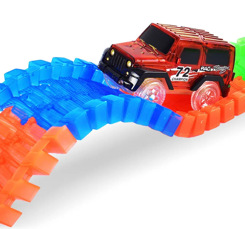 Kitoz Mega Set трек светится в темноте светодиодный светильник автомобильный изгиб гибкий красочный слот для гоночной дорожки аксессуар туннельная игрушка для мальчика