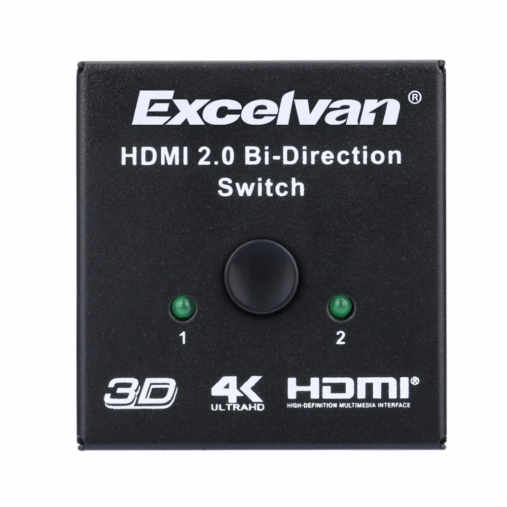 Excelvan HDMI 2,0 двухнаправленный переключатель 1x2 или 2x1 AB switcher с HDCP пройти через поддержку 4K& 3D для обучения встречи