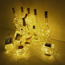 4/5 шт, длина 2 м, 20 штук светодиодный гирлянда Медный провод Corker светящиеся гирлянды для Стекло ремесло банки в бутылках Рождественские огни Свадебный декор