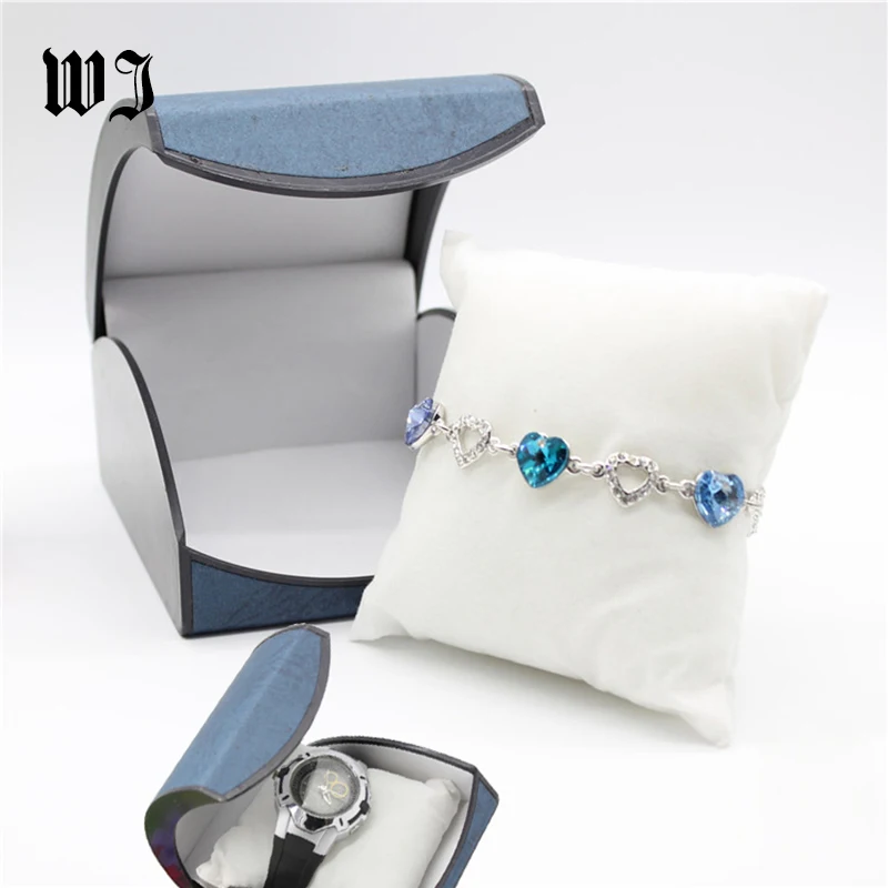 

Wholesale Curve Leatherette Watch Storage Box Case Jewelry Bracelet Display Organizer Holder Packaging Box for Jewellery Shop