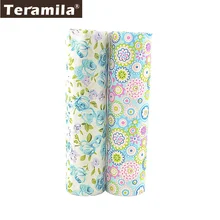 Teramila 2PCS 50cmx160cm Printed Floral Printed Cotton Fabrics Tissue Bedding Home Textile Sewing Quilting Tecido Patchwork Baby