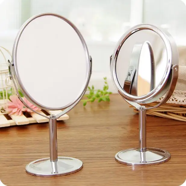 Miroir de maquillage narde bureau rotatif, rond, double face, verre,  portable, beauté, mode - AliExpress