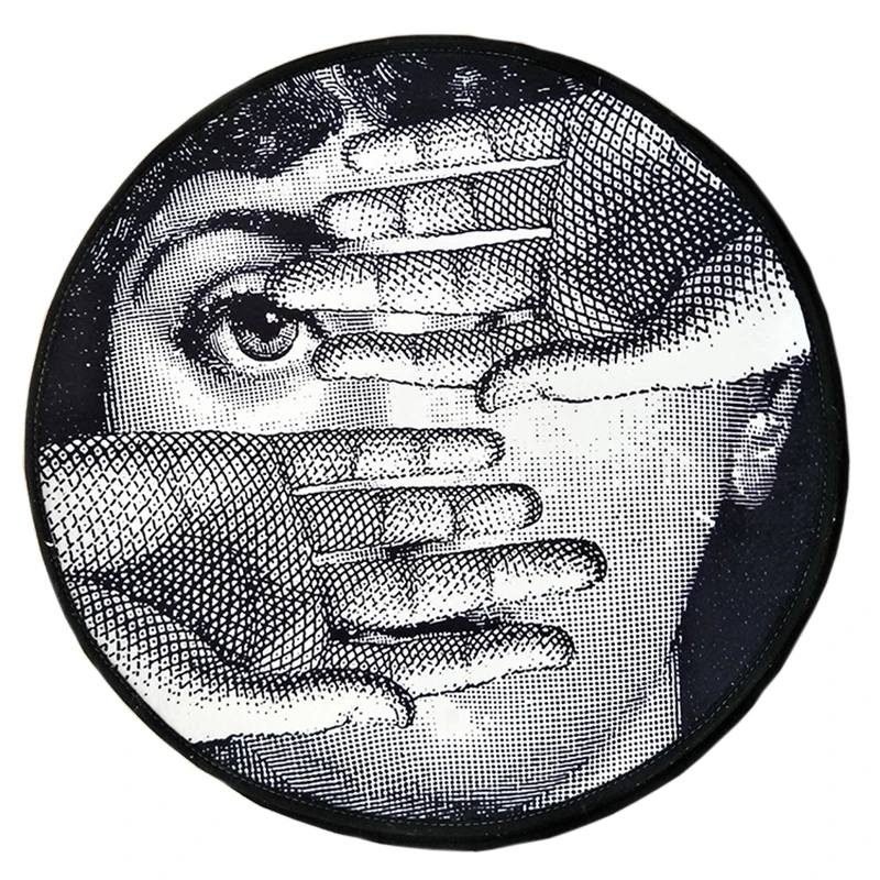 

Fornasetti Round Mat Classical Beauty Face Carpet Living Room Bedroom Round Rugs Doormat Decoration Black and White Simple Color