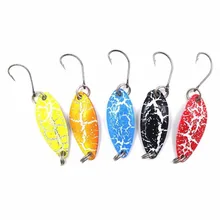 New 5Pcs 3.2cm/3g Metal Spoon Fishing Lure Spinner Bait For Trout Blinker Bass Artificial With Single Hook Fishing Accessories