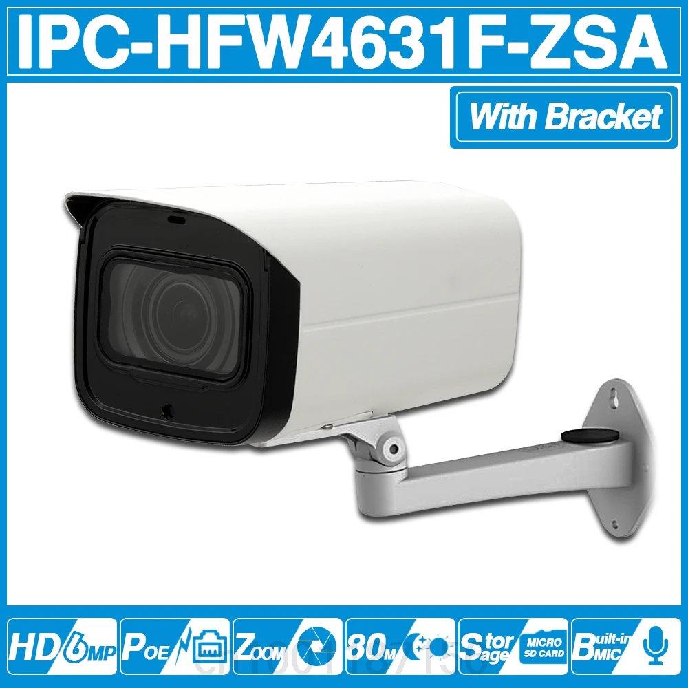 DH IPC HFW4631F ZSA ZAS 6MP IP Камера 5X зум пуля 60 м ИК слот для карт памяти Micro SD аудио IP67 IK10 с