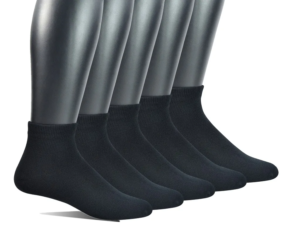 

Men socks 5 Pairs Bamboo Non-binding Flat-Knit Ankle Diabetic/Dress socks with Seamless Toe(Big and tall available)