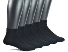 Men socks 5 Pairs Bamboo Non-binding Flat-Knit Ankle Diabetic/Dress socks with Seamless Toe(Big and tall available)
