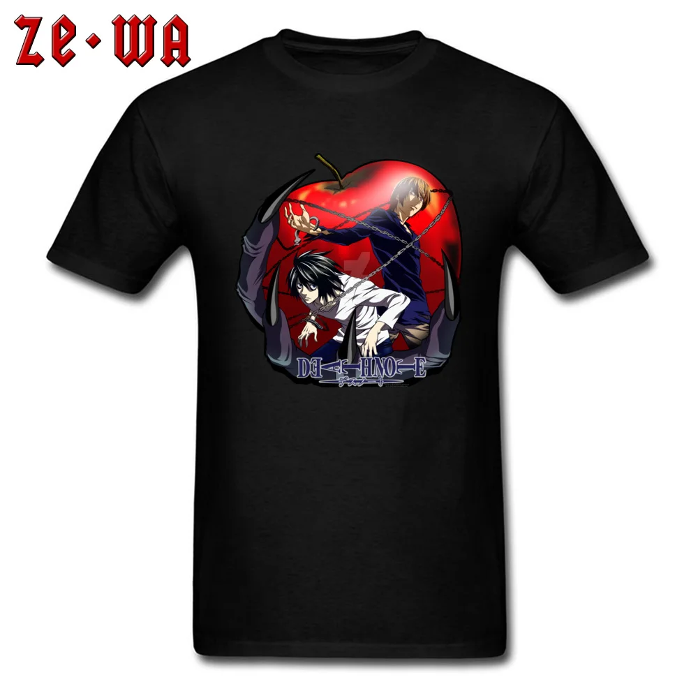 

Japan Chic T-shirt Men Death Note Tops God Apple 3D T Shirts L Anime Tees Printed Mens Black Clothing Cotton Cool Tshirts