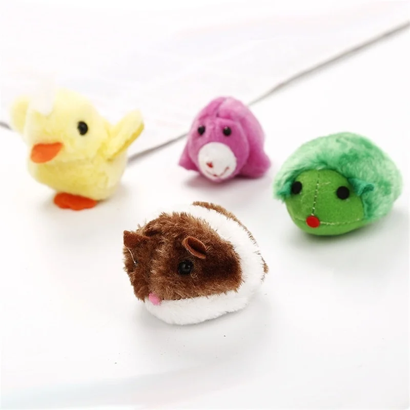 

Cat Toy Cute Animal Design Plush Fur Interactive Bite Toy Funny Shake Movement Mouse for Kitten