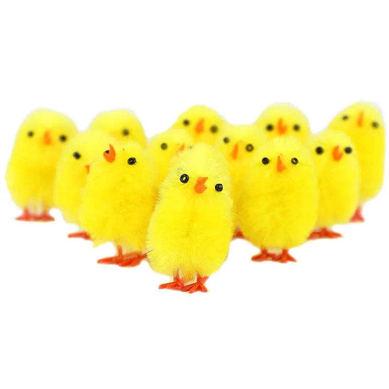Hot Selling 36Pcs Simulation Easter Yellow Chick Mini Artificial Toys Plush Home Decor Toys 4cm ...