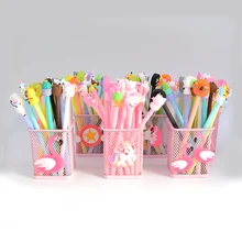 20 шт./компл. Единорог гелевая ручка в виде фламинго кактус caneta Kawaii papelaria для мальчиков и девочек с ультратонким стержнем lapices симпатичные канцелярские принадлежности