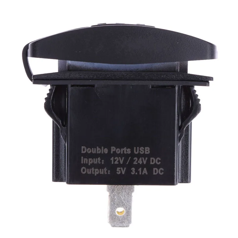 Водонепроницаемый 12 В/24 В 3.1A двойной USB зарядное устройство разъем для зарядки порт штекер с светодиодный светильник для автомобиля Мотоцикл 5 светодиодный цветов
