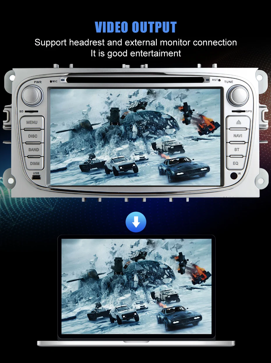 Clearance KANOR Octa Core IPS Android 9.0 4g 2 din Car DVD GPS For Ford Focus S-MAX Mondeo C-MAX Wifi GPS Navigation Radio FM Multimedia 6
