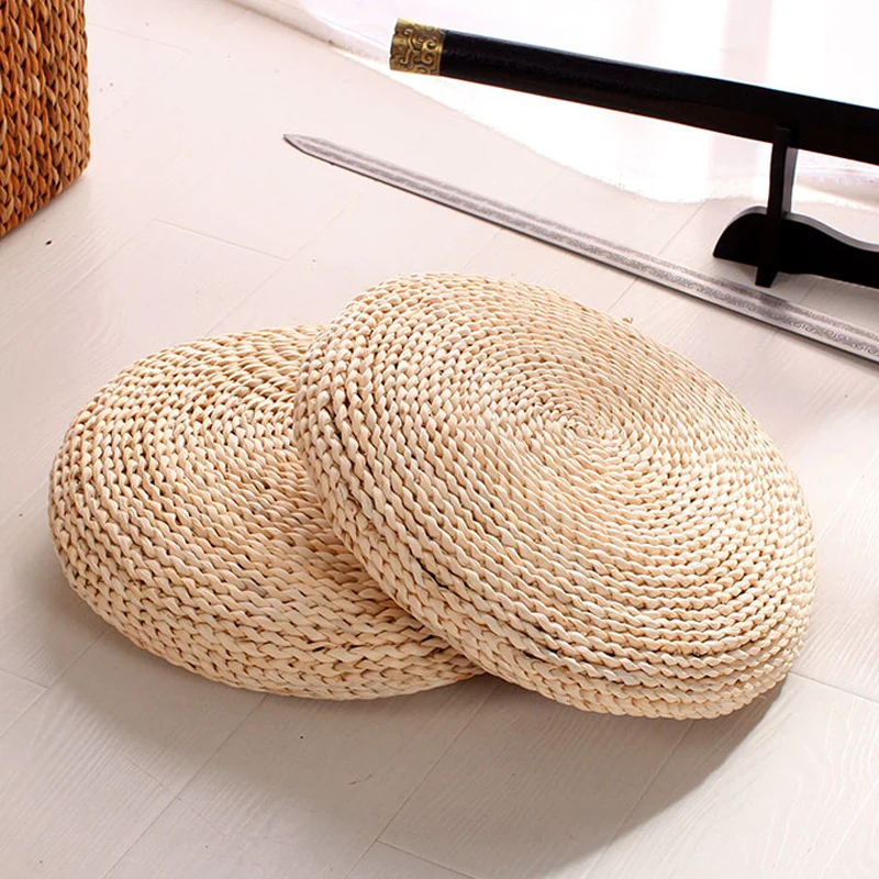 Tatami futon meditation cushion thickening yoga circle corn husk straw braid mat japanese style