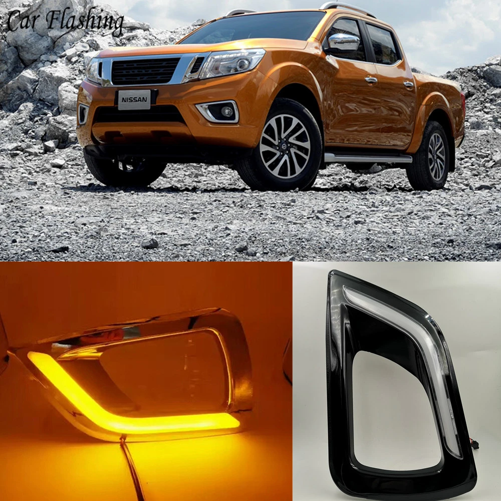 CSGJMY 1set For Nissan Navara NP300 2015 2016 2017 2018 LED DRL Daytime