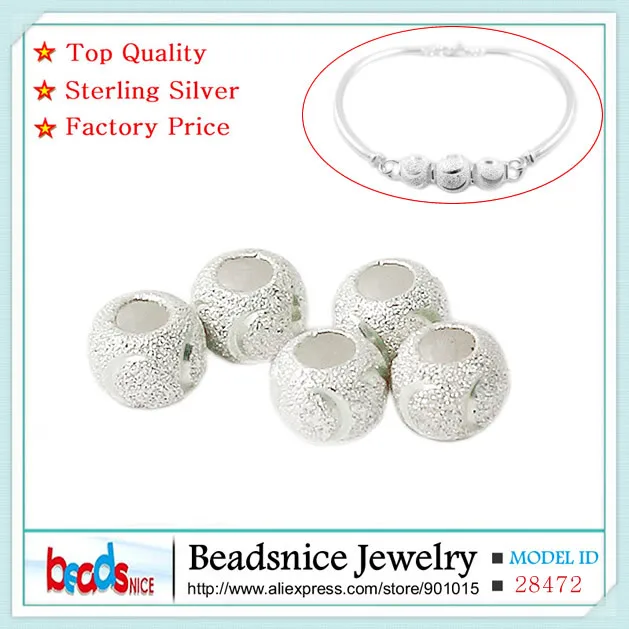 

Beadsnice ID28472 fine jewelry spacer beads silver 925 wholesale elegant factory price matte beads for bracelet