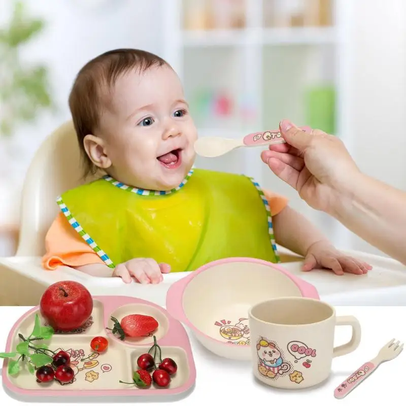 Детская посуда, противоскользящая и не носящая, милая детская тарелка, чашка, миска, набор посуды, Детские тренировочные столовые приборы для детей старше 2 лет