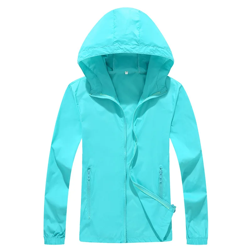 Горные 7XL мужские и женские быстросохнущие куртки, Солнцезащитная весенне-летняя куртка, Модная тонкая верхняя одежда, брендовая одежда LA606 - Цвет: Sky blue