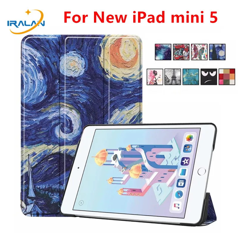 

Newest Slim PU Leather Flip Stand Case for Apple iPad Mini 5 2019 Smart Tablet Protective Cover for iPad mini 4 7.9 inch+Stylus