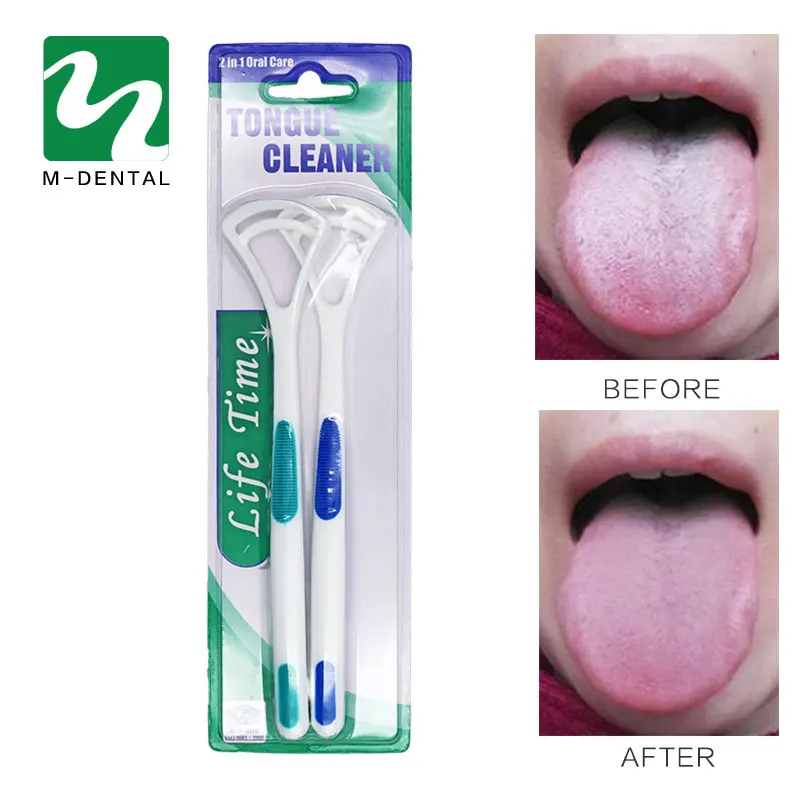 2 pcs/Pack Tongue Scraper Remove Bad Breath Tongue Coating Cleaner