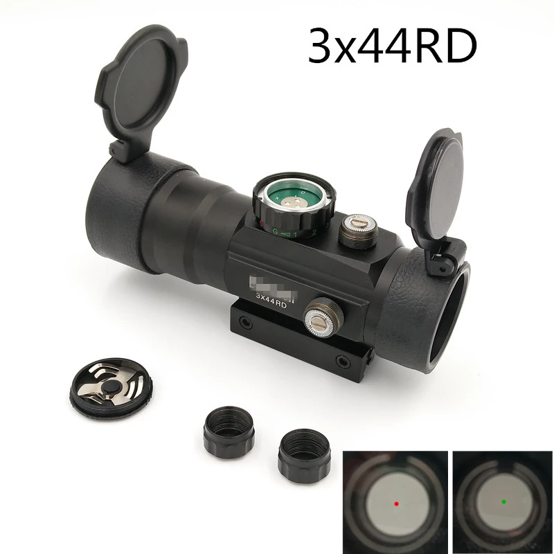 3X44 RD التكتيكية منظر نقطة حمراء الصيد نطاق صالح السكك الحديدية جبل 11mm/20mm بندقية Riflescope بندقية النطاق البصري