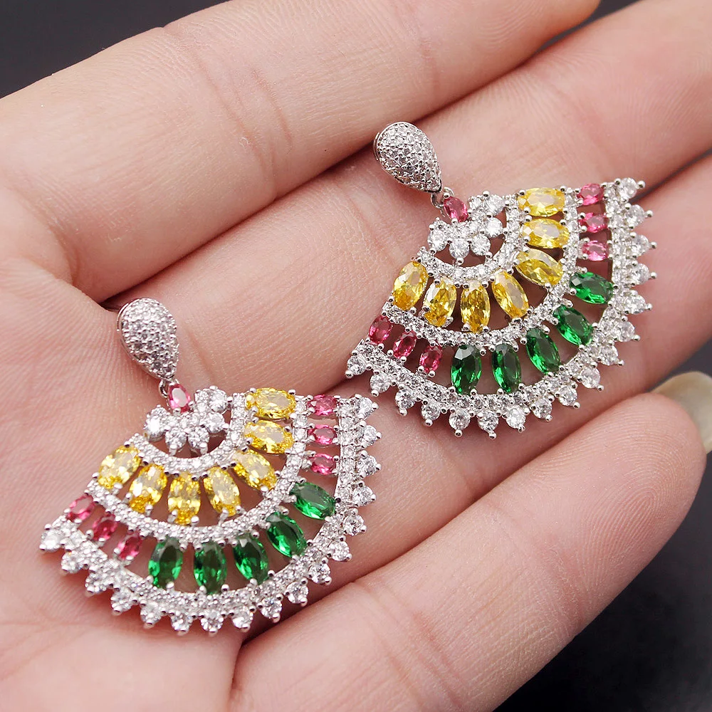 Birthstone Women Stud Earrings Sterling Silver Natural Whitetopaz