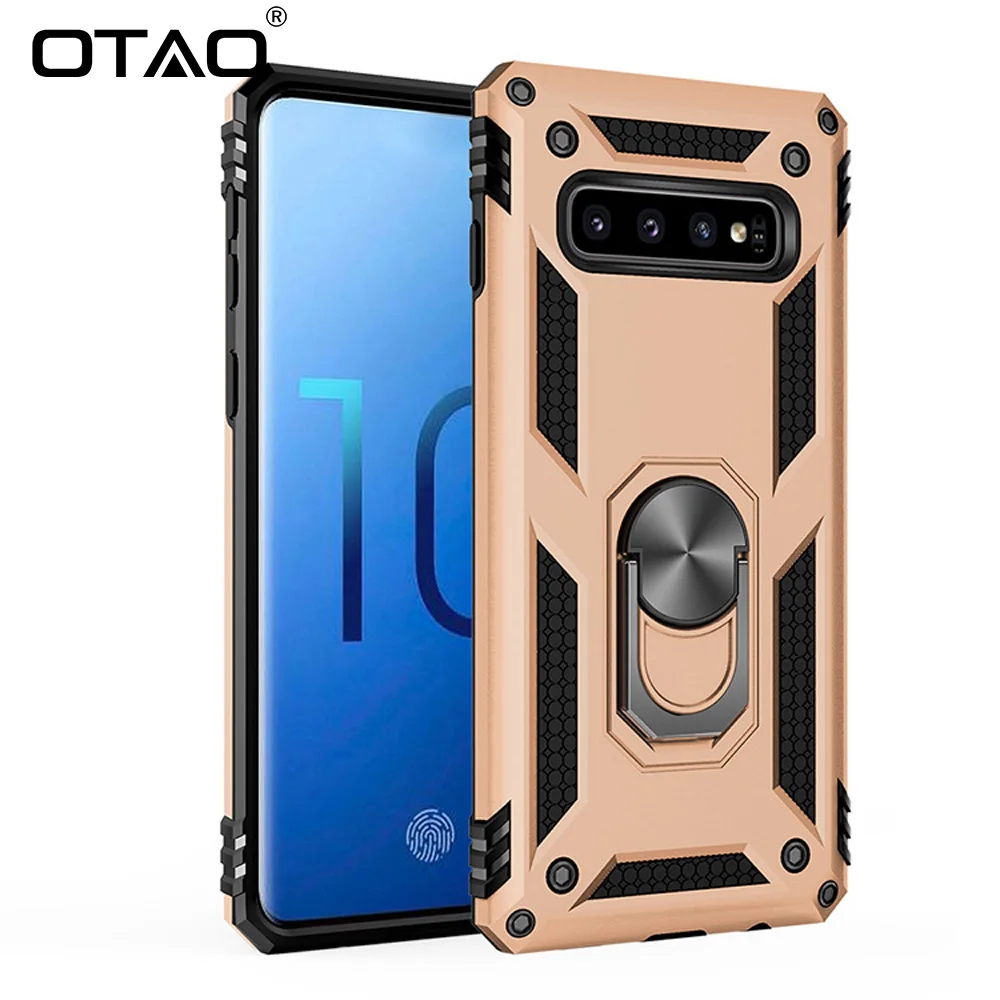 

OTAO Ring Holder Case For Samsung Galaxy S10 S9 S8 Plus S10e A7 A6 A8 J5 J7 Car Magnet Case Armor Shockproof Cover For Note 8 9