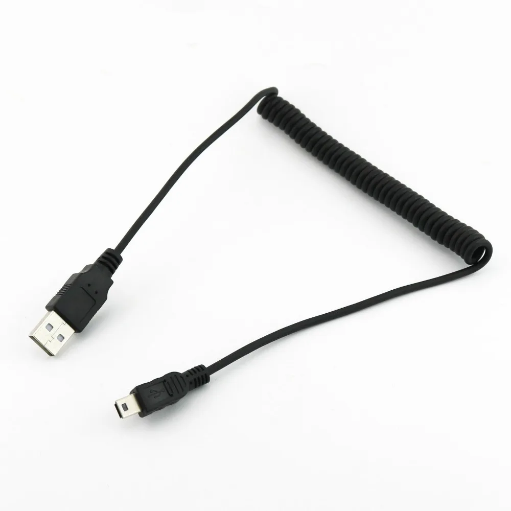 1х USB 2,0 A штекер для Mini B 5Pin штекер спиральный соединительный кабель прямой/вверх/влево/вправо угловой 1,5 м
