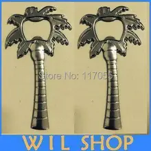 DHL 100 шт./партия "Пальмовый бриз" Хромированная открывалка для бутылок с пальмовым деревом для свадебной вечеринки подарок для мужчин