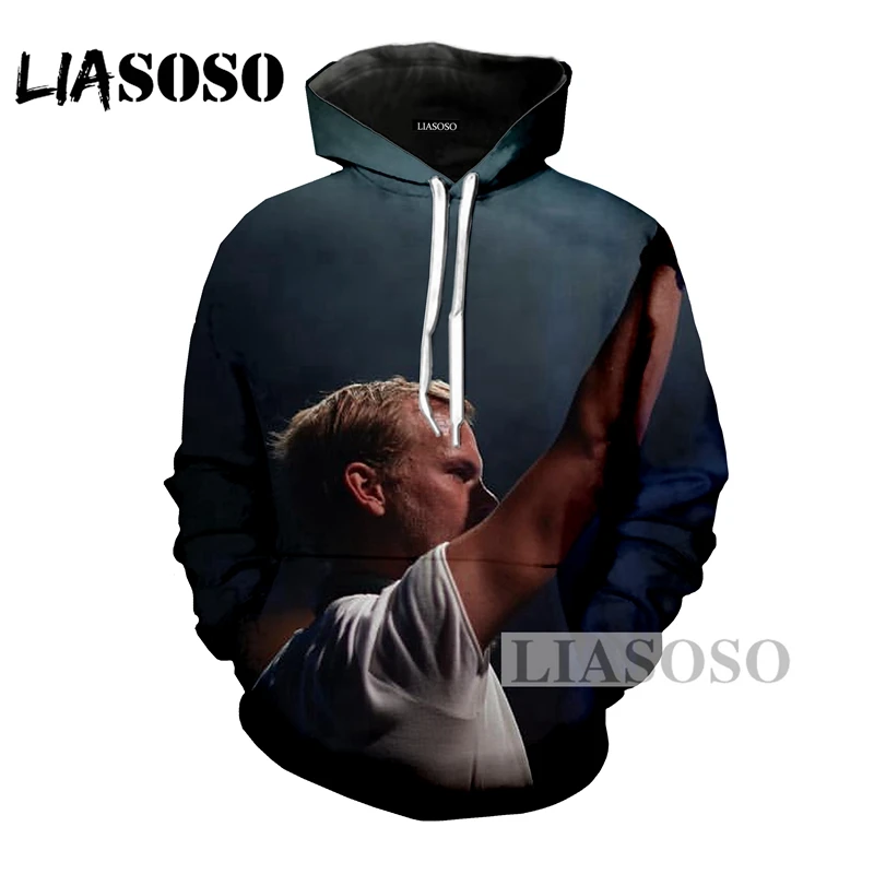 LIASOSO الشتاء أزياء الرجال النساء 3D طباعة DJ المغني Avicii هوديي الهيب هوب طويلة الأكمام البلوز عارضة مضحك السترة a029-04