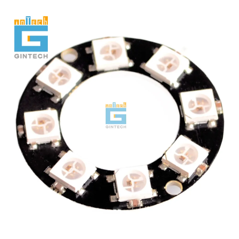 WS2812B pixel Ring 8 LED 5050 RGB встроенный rgb-драйвер DC5V WS2812 | Электроника