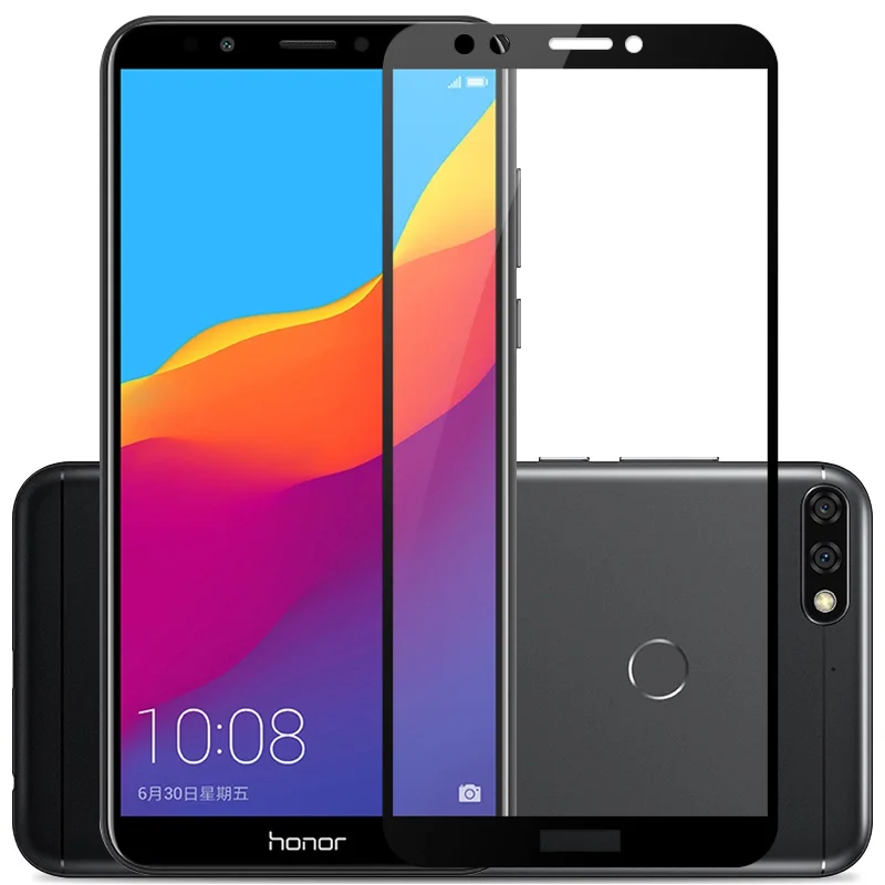 3D закаленное стекло для Huawei Honor 7C полное покрытие 9H Взрывозащищенная защитная