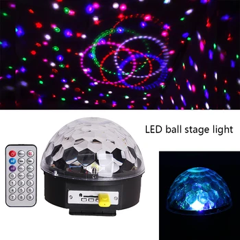 Dmx luz láser para escenario Disco bola luz DJ bola mágica de cristal Led fiesta Luces Dj con MP3 Control remoto Luces Discoteca
