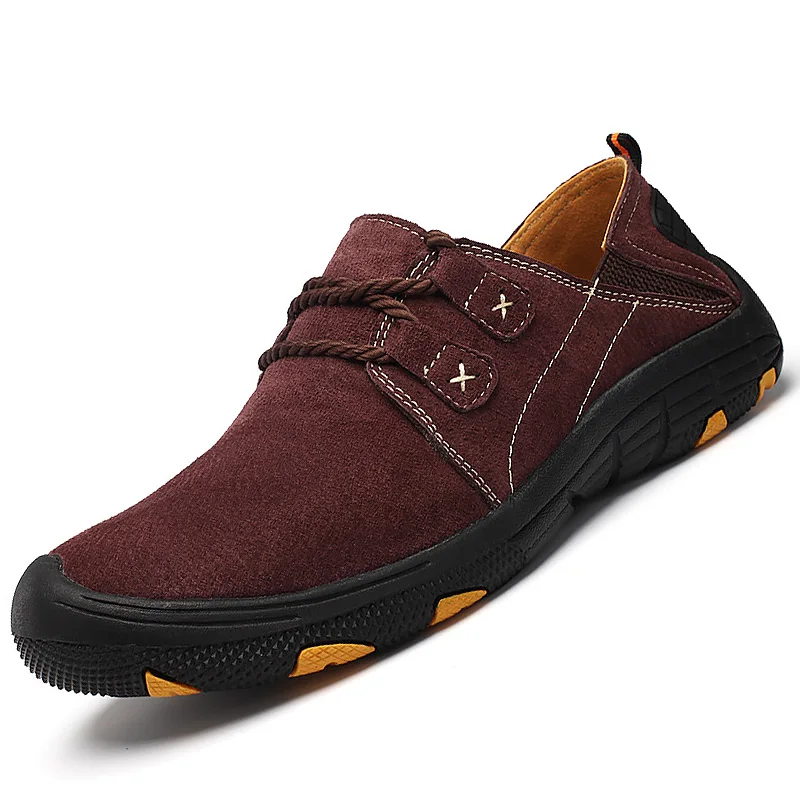 

Vulcanized Men Shoes Spring/Autumn Wedges Suede Outside Sneakers Are Red Plus Size 45-48 Casual Leather Mans Footwear