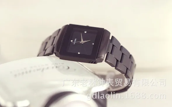 Brand Couple Watches Man Women Full Stainless Steel Square Face Dial Quartz Casual Analog Wrist Watch Men Luxury Sports Watches