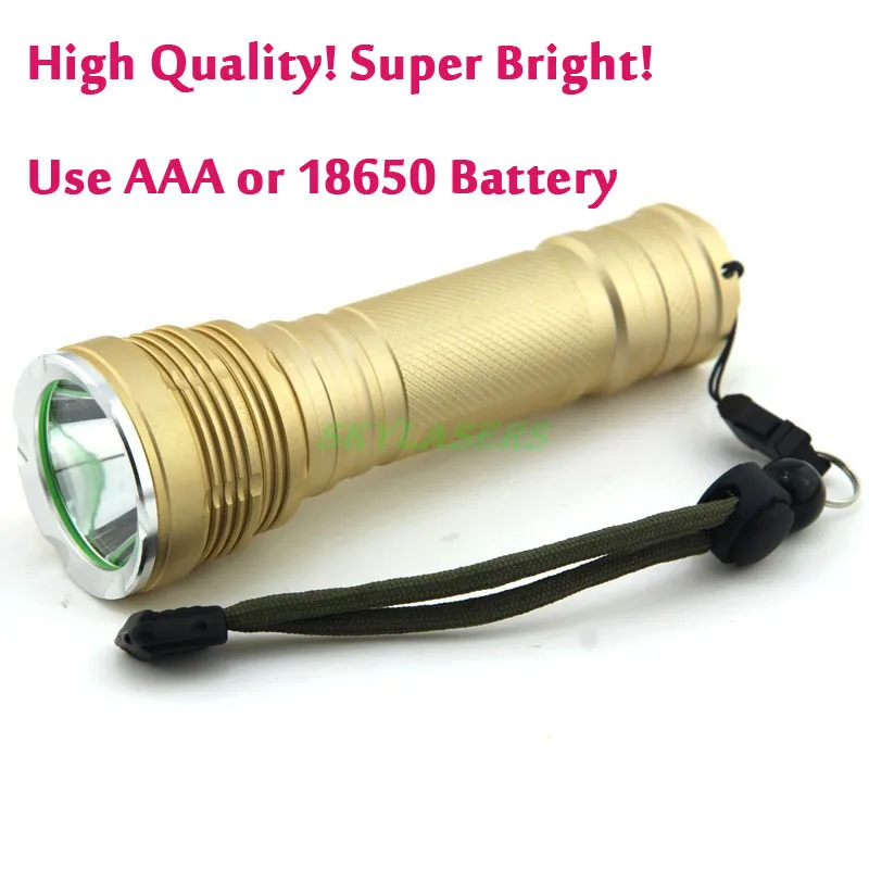 Высокое качество 2300lm Перезаряжаемые CREE XM L2 светодиодный фонарик long range для Велоспорт 26650/3 * AAA L2 Фонарик Золото Цвет