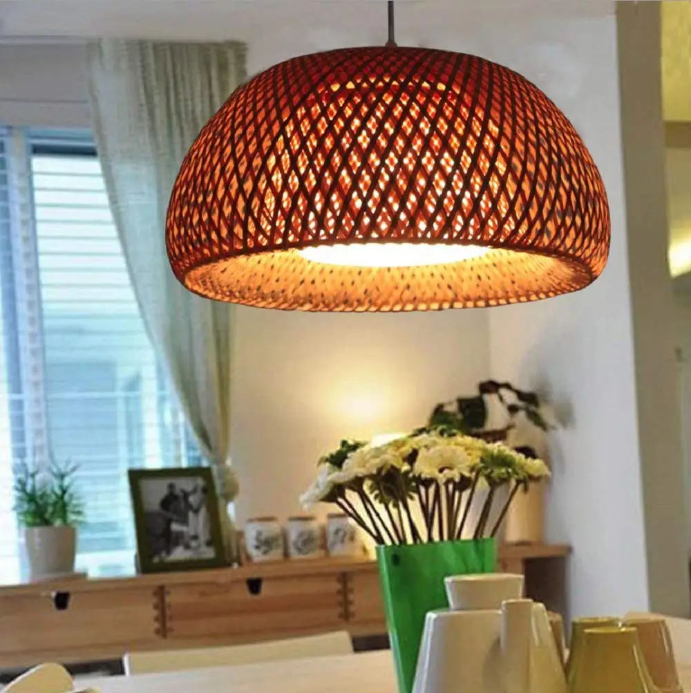

japanese Bamboo Pendant lights Lantern lighting for Aisle Home living room bedroom vintage cafe shop Decor haning light Fixtures