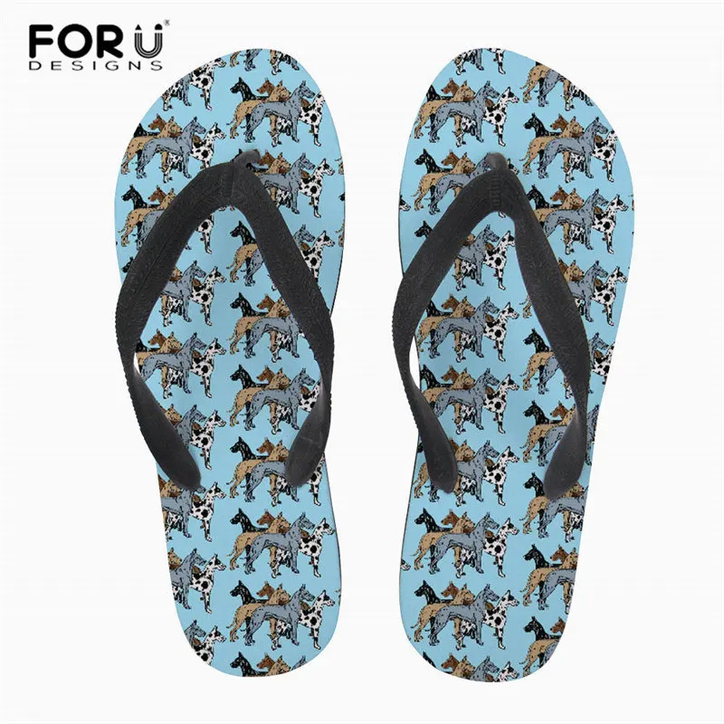 L404AB FORUDESIGNS/мультфильм Дельфин печати для мужчин's сланцы летние пляжные шлёпанцы для женщин мужские плоские Нескользящие японские тапочки мужчин - Цвет: L404AB